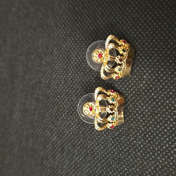 Bejeweled Crown Earrings by Talbots - Picture 3 of 3